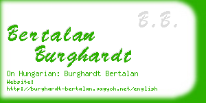 bertalan burghardt business card
